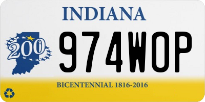 IN license plate 974WOP