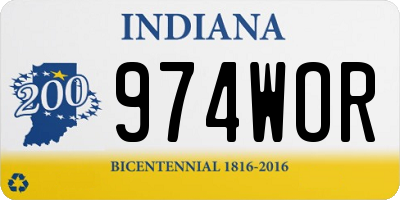 IN license plate 974WOR