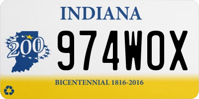 IN license plate 974WOX
