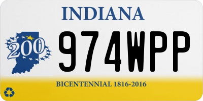 IN license plate 974WPP