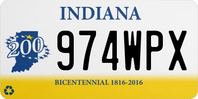 IN license plate 974WPX