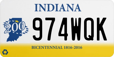 IN license plate 974WQK
