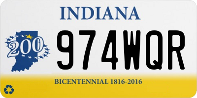 IN license plate 974WQR