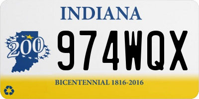 IN license plate 974WQX