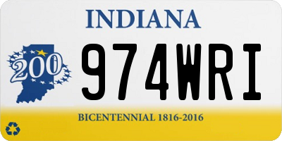 IN license plate 974WRI