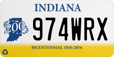 IN license plate 974WRX