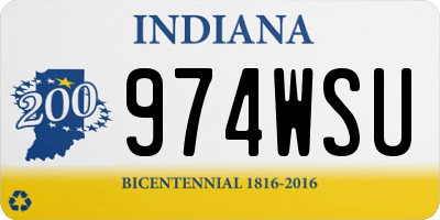 IN license plate 974WSU