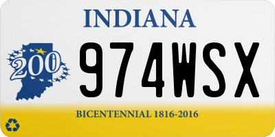 IN license plate 974WSX