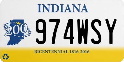 IN license plate 974WSY