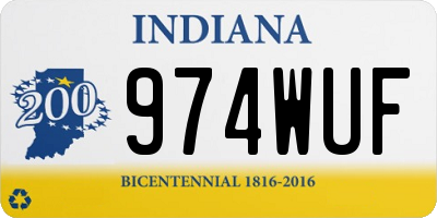 IN license plate 974WUF