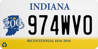 IN license plate 974WVO