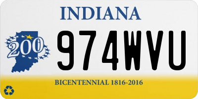 IN license plate 974WVU