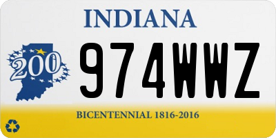 IN license plate 974WWZ