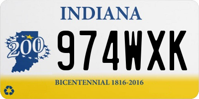IN license plate 974WXK