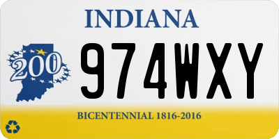 IN license plate 974WXY