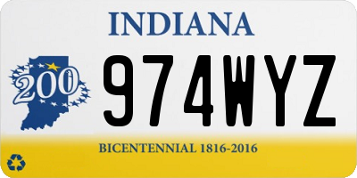 IN license plate 974WYZ