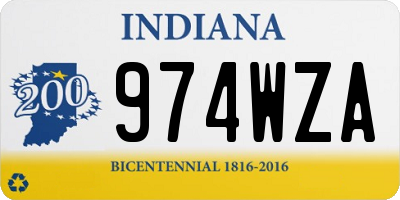 IN license plate 974WZA
