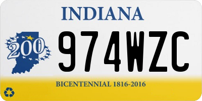 IN license plate 974WZC