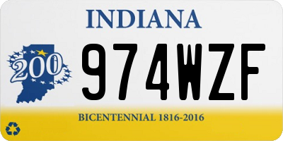 IN license plate 974WZF