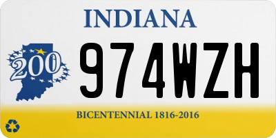 IN license plate 974WZH