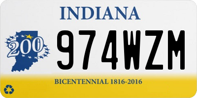 IN license plate 974WZM