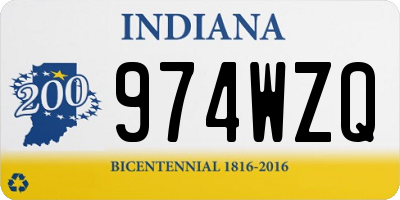 IN license plate 974WZQ