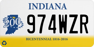 IN license plate 974WZR
