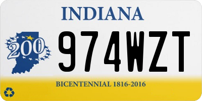 IN license plate 974WZT