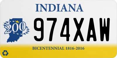 IN license plate 974XAW