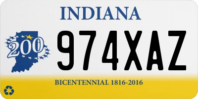 IN license plate 974XAZ