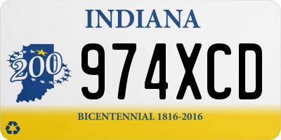 IN license plate 974XCD