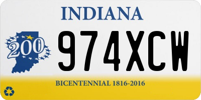 IN license plate 974XCW