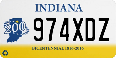 IN license plate 974XDZ