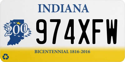 IN license plate 974XFW