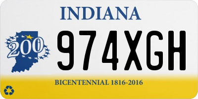 IN license plate 974XGH
