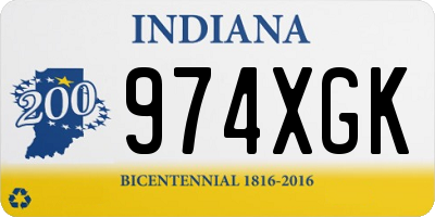 IN license plate 974XGK