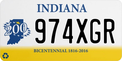 IN license plate 974XGR