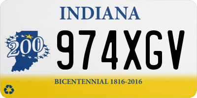 IN license plate 974XGV