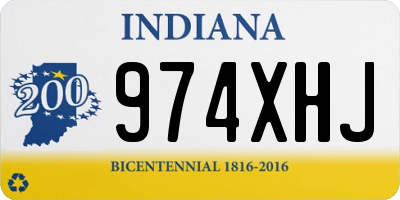 IN license plate 974XHJ