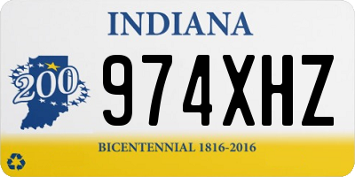 IN license plate 974XHZ