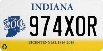 IN license plate 974XOR