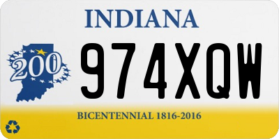 IN license plate 974XQW