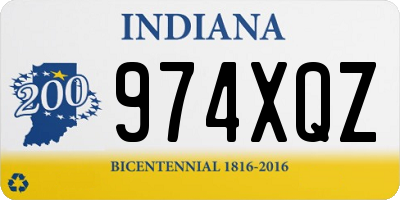 IN license plate 974XQZ