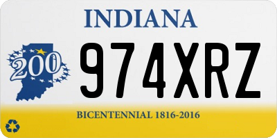 IN license plate 974XRZ