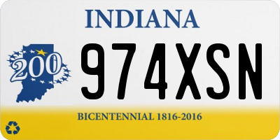 IN license plate 974XSN