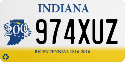 IN license plate 974XUZ