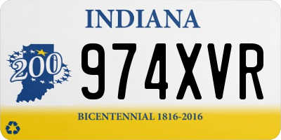 IN license plate 974XVR