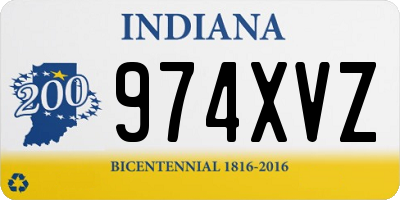 IN license plate 974XVZ