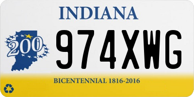 IN license plate 974XWG