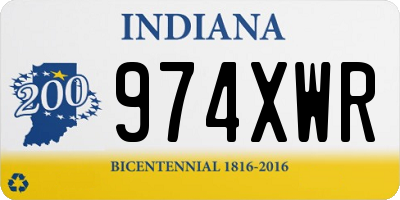 IN license plate 974XWR